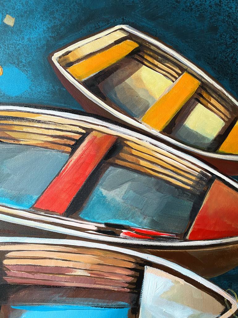 Original Figurative Boat Painting by Nadia Lysakowska