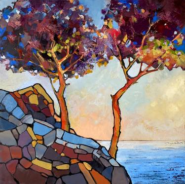 Print of Abstract Expressionism Tree Paintings by Nadia Lysakowska