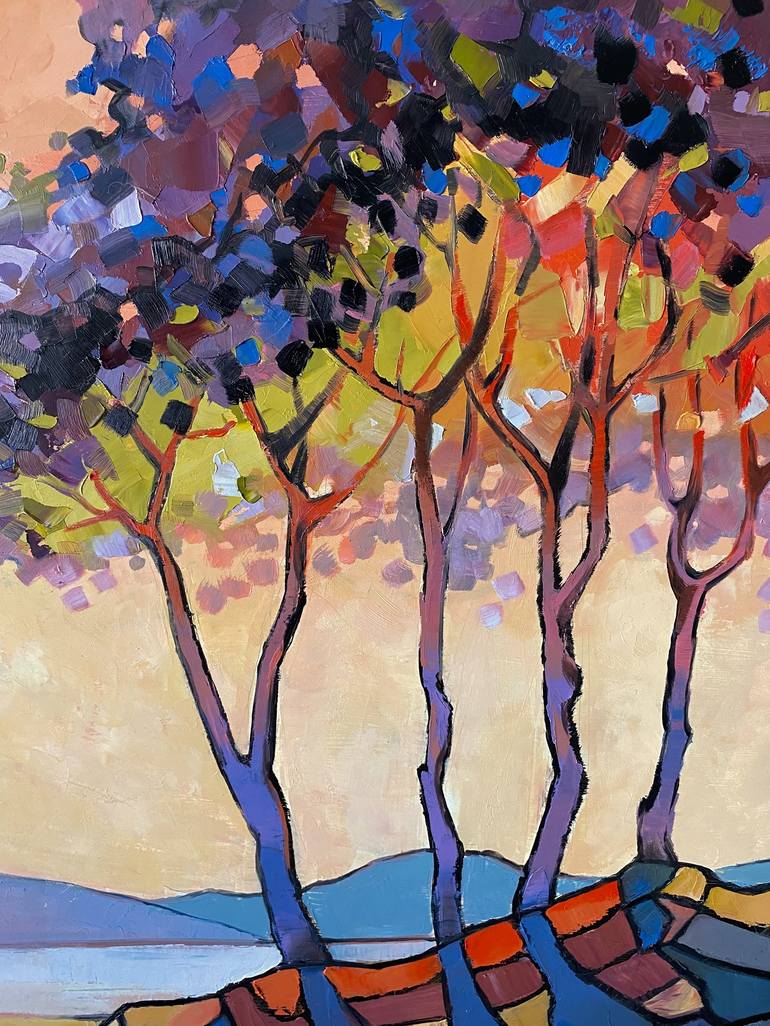 Original Expressionism Tree Painting by Nadia Lysakowska