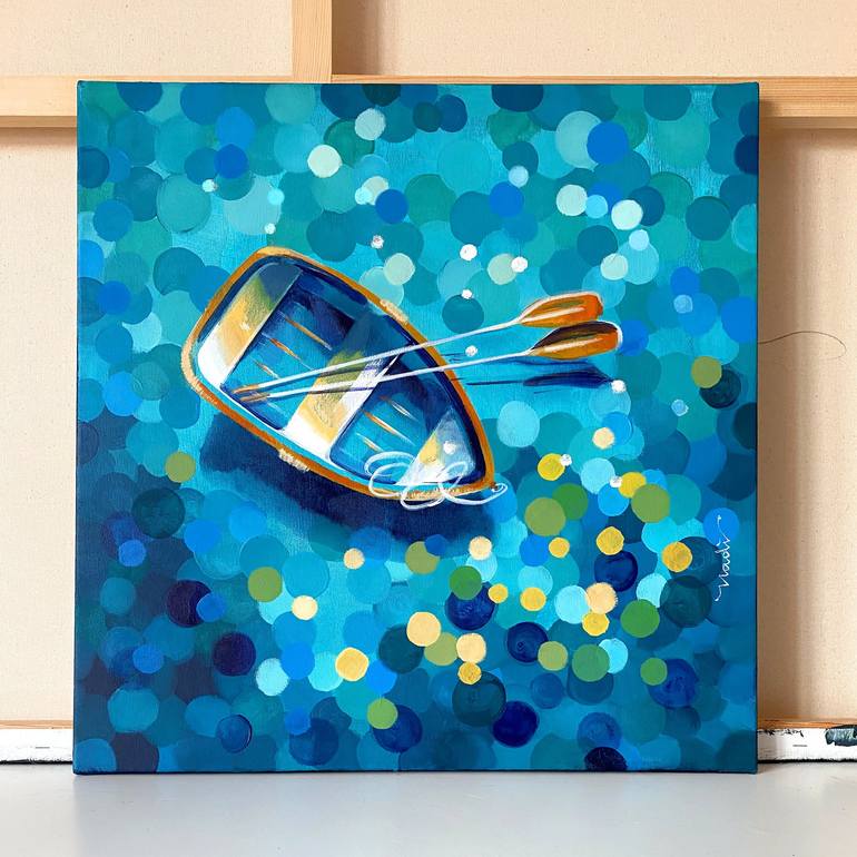 Original Abstract Boat Painting by Nadia Lysakowska