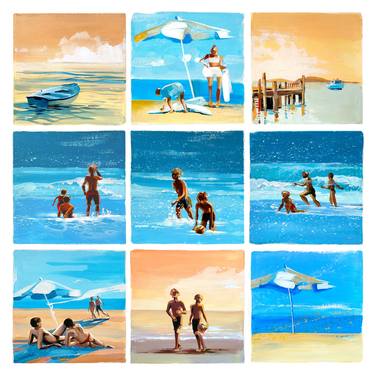 Original Expressionism Beach Paintings by Nadia Lysakowska