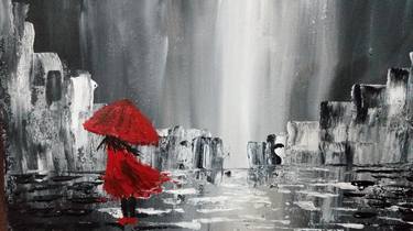 Girl With Red Umbrella Paintings For Sale Saatchi Art