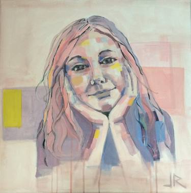 Original Abstract Portrait Painting by Jana Ruppertova