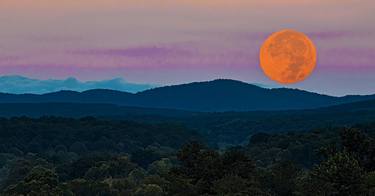 Blue Moon Setting Over Blue Ridge thumb