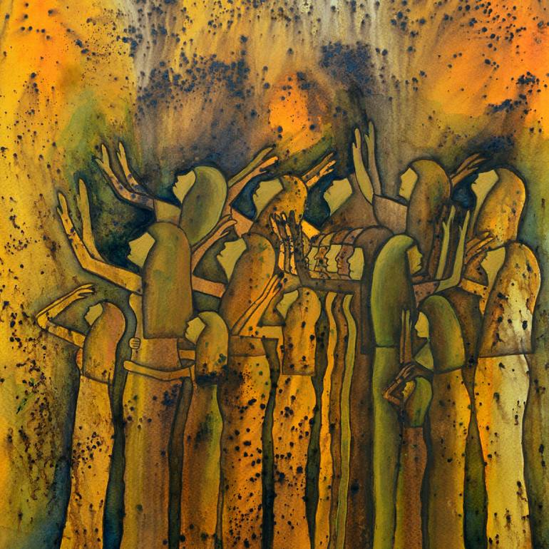 Original Abstract Expressionism Women Painting by Shereen Salama