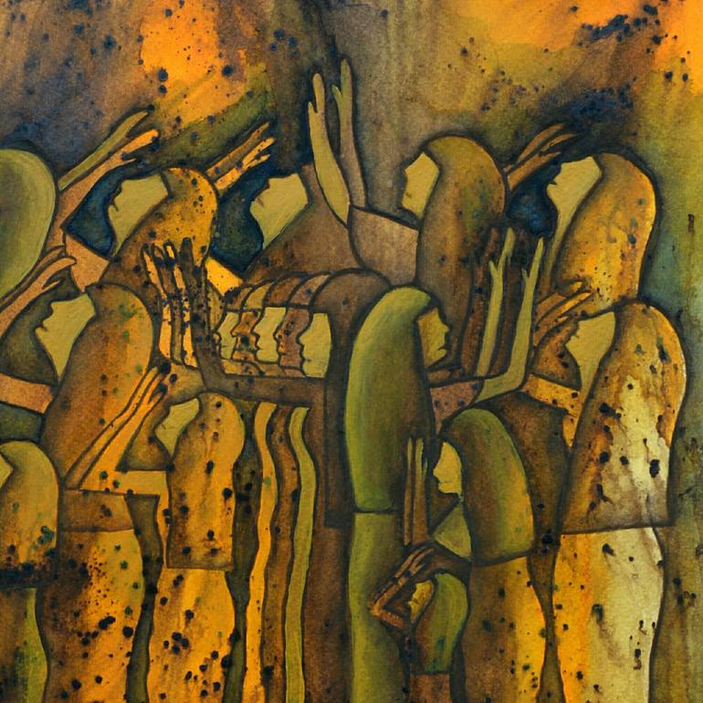 Original Abstract Expressionism Women Painting by Shereen Salama