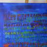 Blockchain codes are encrypted in this extraordinary painting. Artist Anastasia experiments with a new concept of creativity and interprets blockchain technology and the world of cryptocurrency in her own way.