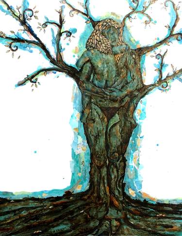 Print of Figurative Tree Paintings by Raquel Moron