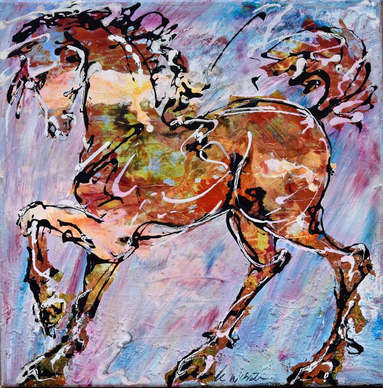 Prancing Horse Painting by Katherine Webster | Saatchi Art