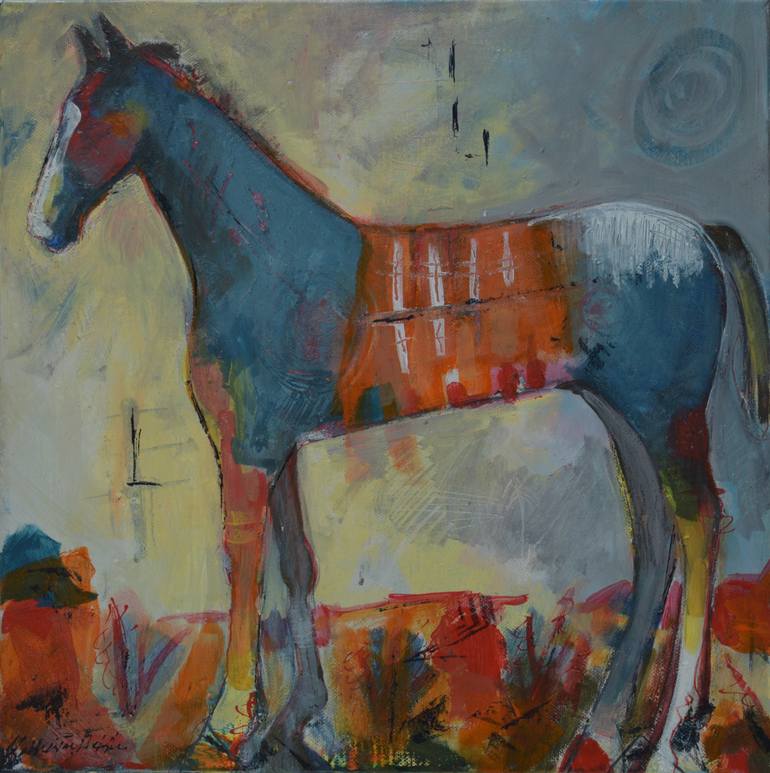 Original Expressionism Horse Painting by Katherine Webster