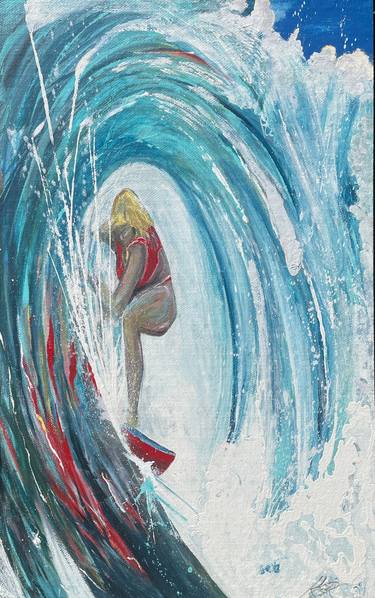 Original Abstract Expressionism Seascape Mixed Media by Karl Rogers