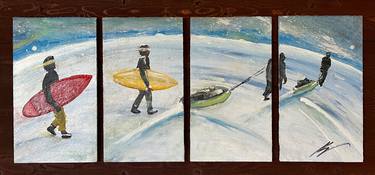 Original Abstract Expressionism Beach Mixed Media by Karl Rogers