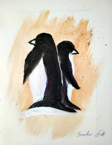Original Art Deco Animal Painting by Sandro Gia