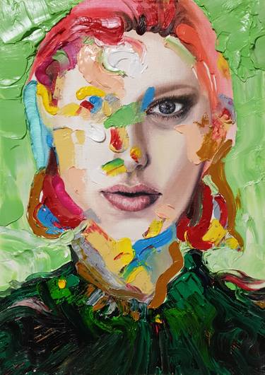 Original Abstract Portrait Paintings by Jiyoung Hong