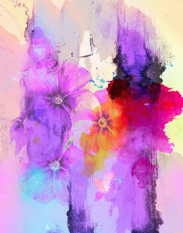 Print of Abstract Floral Mixed Media by Jay Carlson