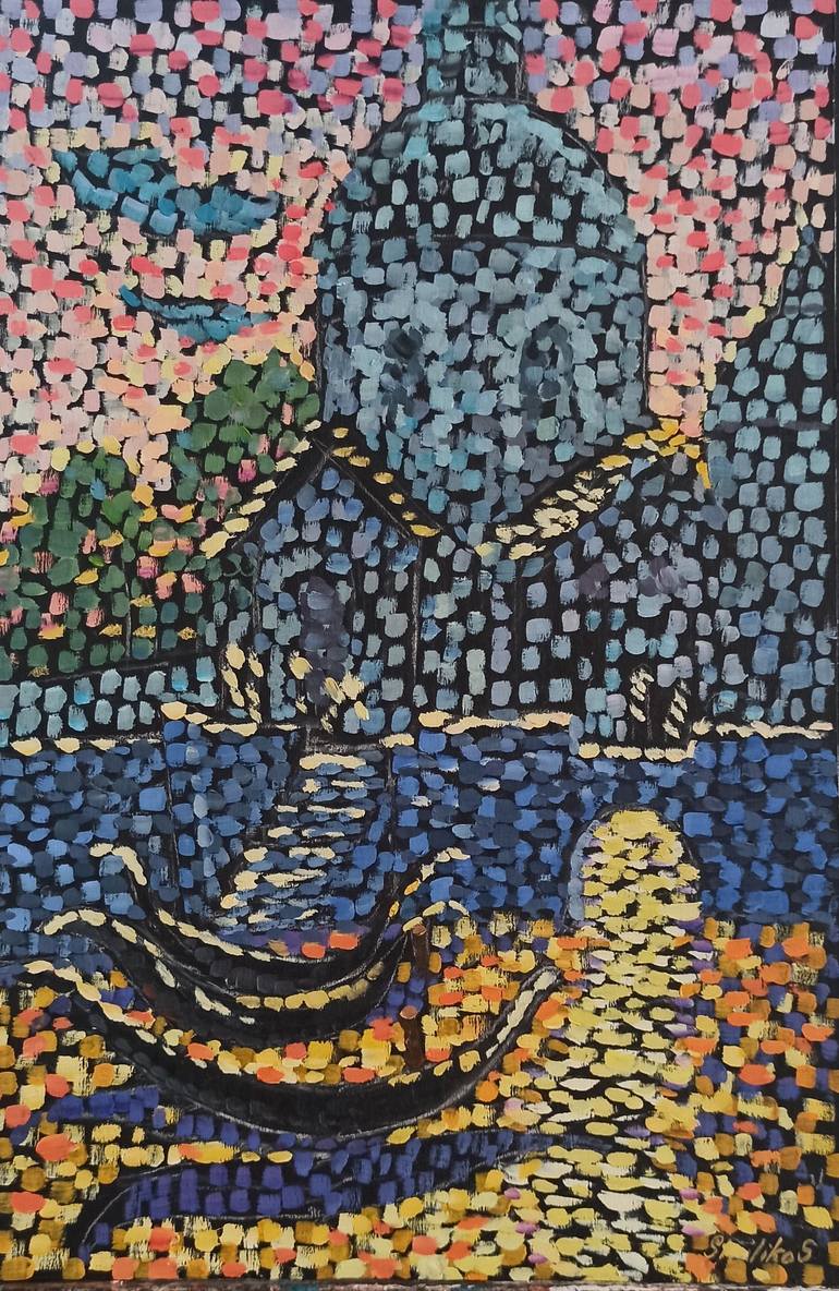 Original Architecture Painting by Shaliko Sagatelyan | Impressionism Art on Pressed Cardboard | Venice in the sunset