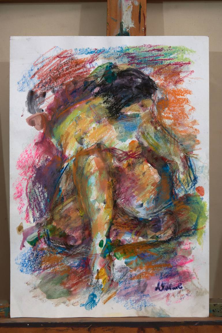 Original Abstract Expressionism Nude Painting by Oleksandr Pavlov