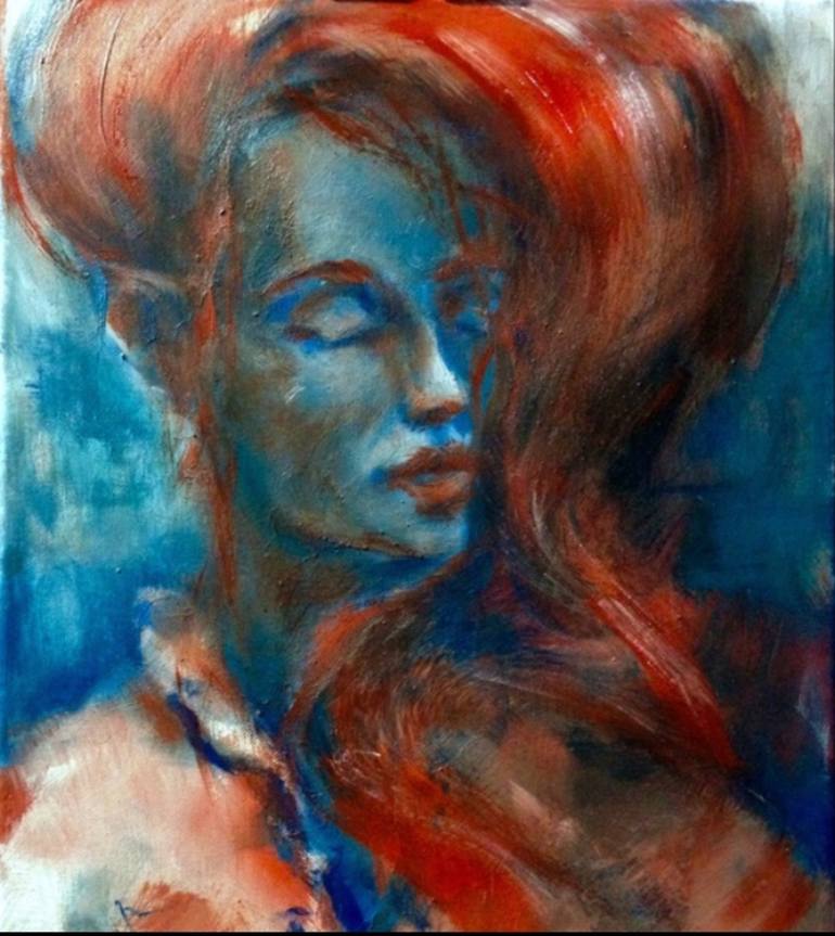 Girl in blue Painting by Tim Lis | Saatchi Art