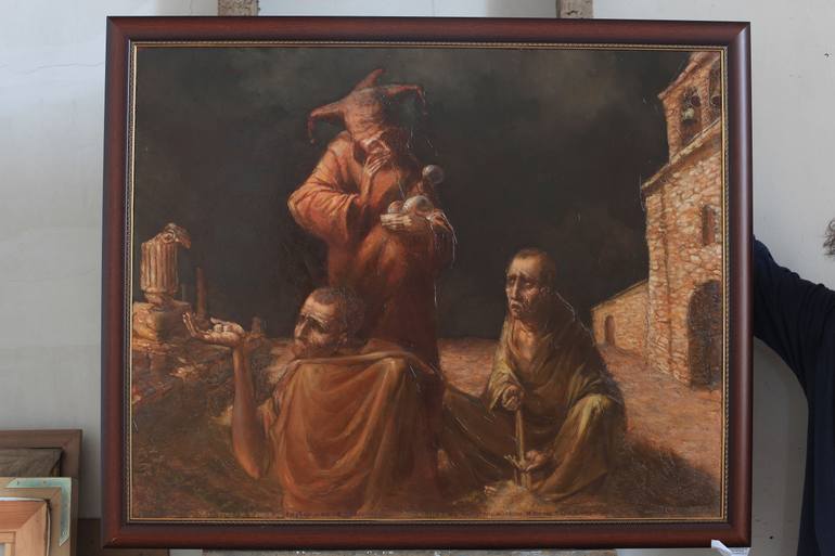 Original Realism People Painting by Mykola Dzvonyk