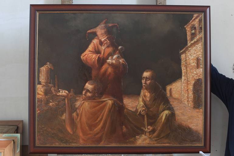 Original Realism People Painting by Mykola Dzvonyk