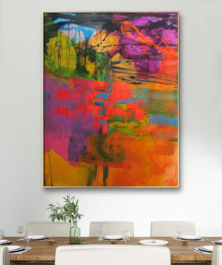 Original Abstract Expressionism Abstract Painting by Francine Maigne