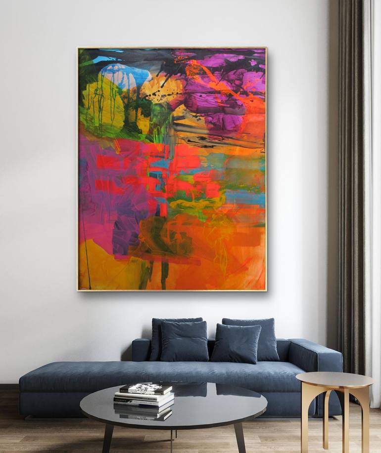Original Abstract Expressionism Abstract Painting by Francine Maigne