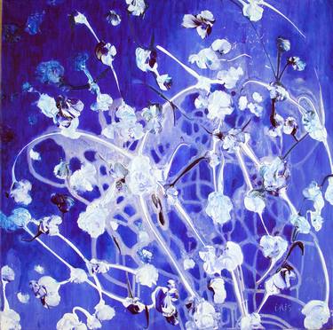 Original Abstract Expressionism Floral Paintings by Iris Aneas