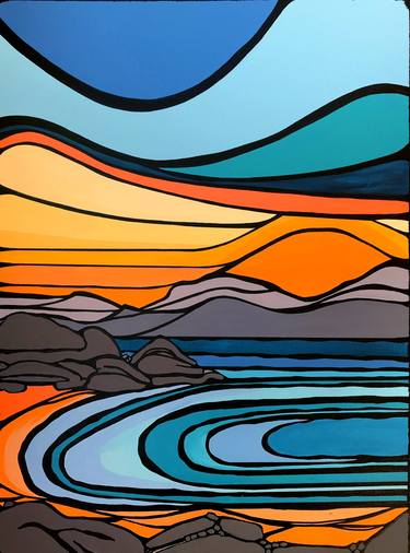 Print of Abstract Seascape Paintings by Jan Routh