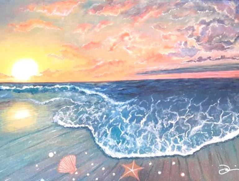 Ocean Sunset Painting By Jai Adams Saatchi Art