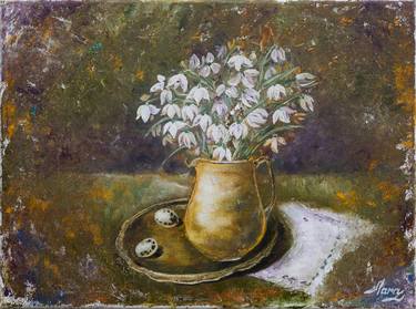 Original Fine Art Still Life Paintings by Larysa Fajak