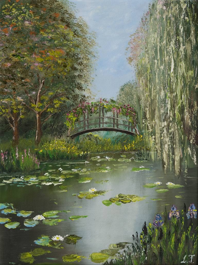 LAKE WITH WATER LILYS. HOMAGE TO MONET. Painting by Larysa Fajak ...