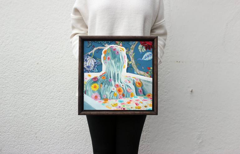 Original Surrealism Floral Printmaking by Haejin Yoo