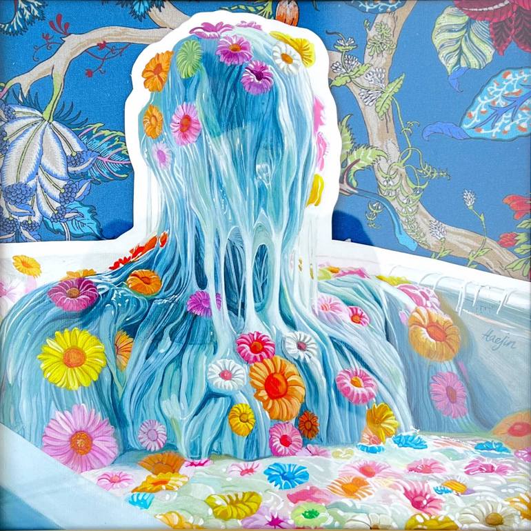 Original Surrealism Floral Printmaking by Haejin Yoo