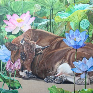 Original Cows Paintings by Haejin Yoo