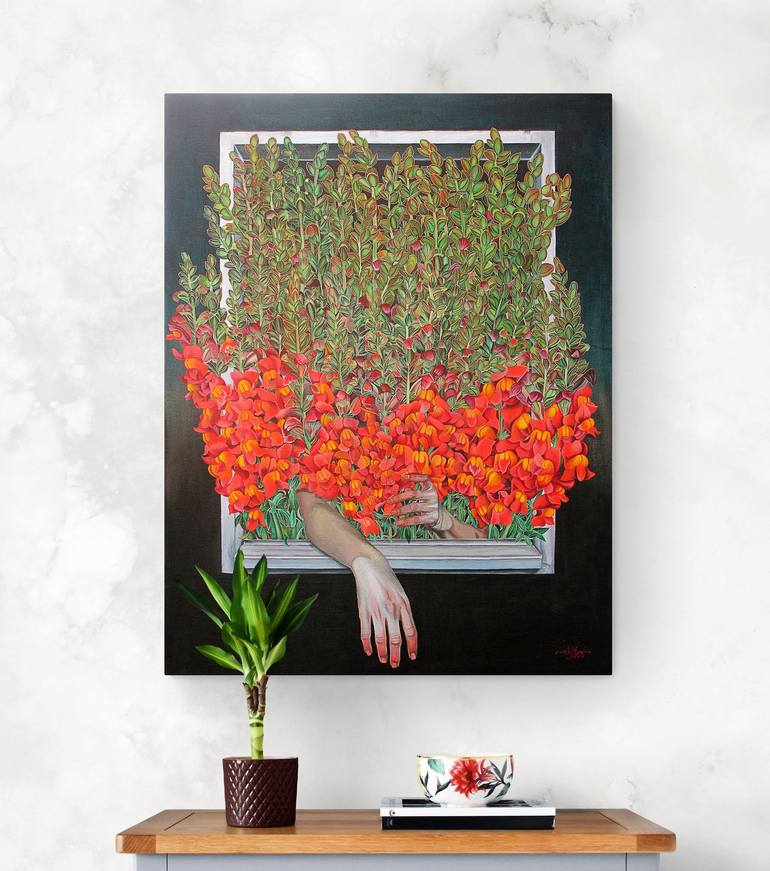 Original Figurative Floral Painting by Haejin Yoo