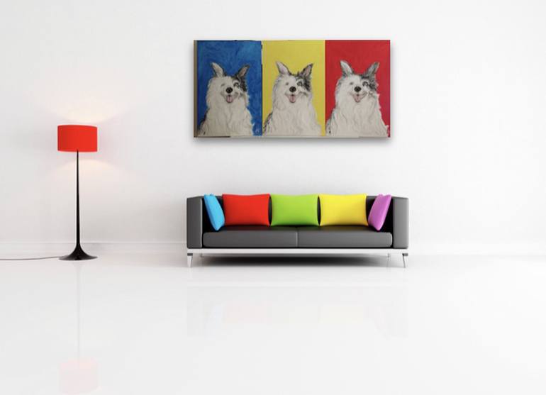 Original Pop Art Dogs Painting by Gigi Barrett