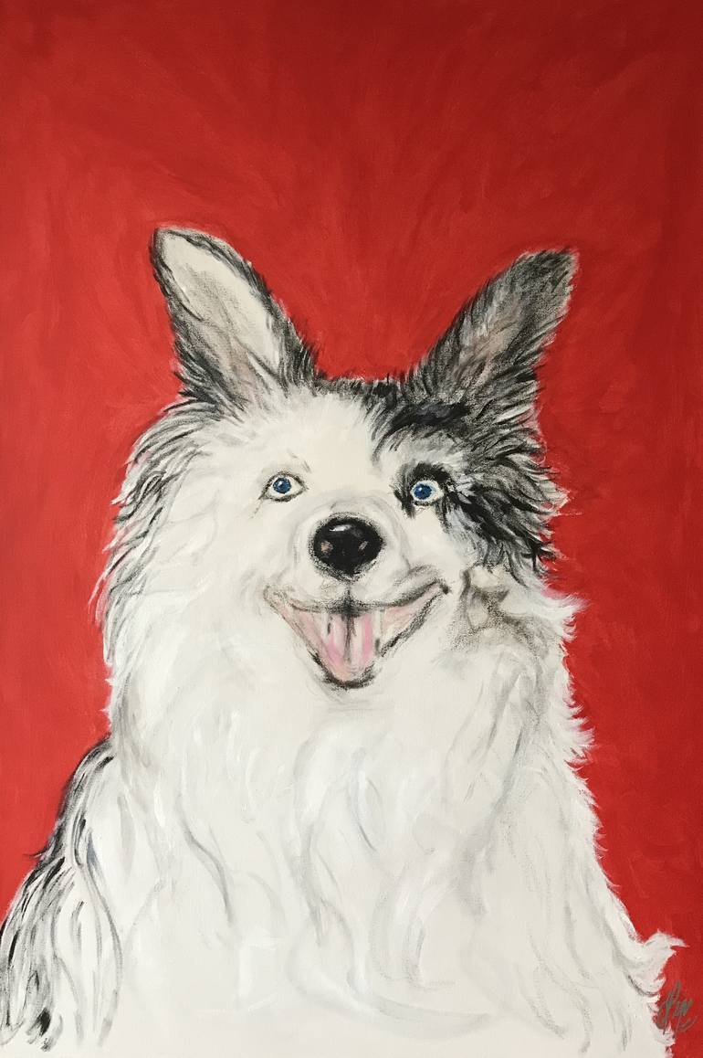 Original Dogs Painting by Gigi Barrett