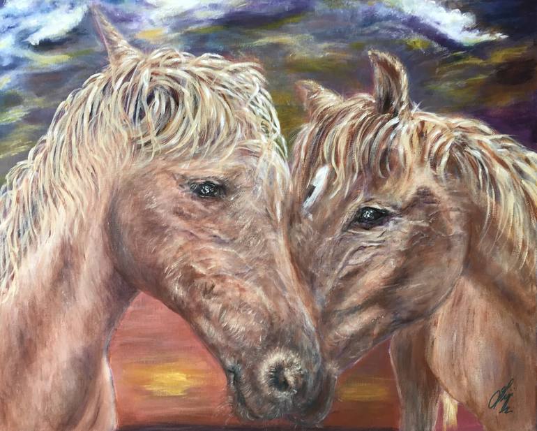 Original Fine Art Horse Painting by Gigi Barrett