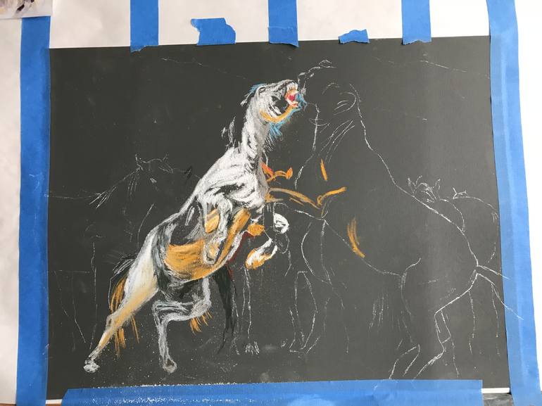 Original Fine Art Horse Painting by Gigi Barrett