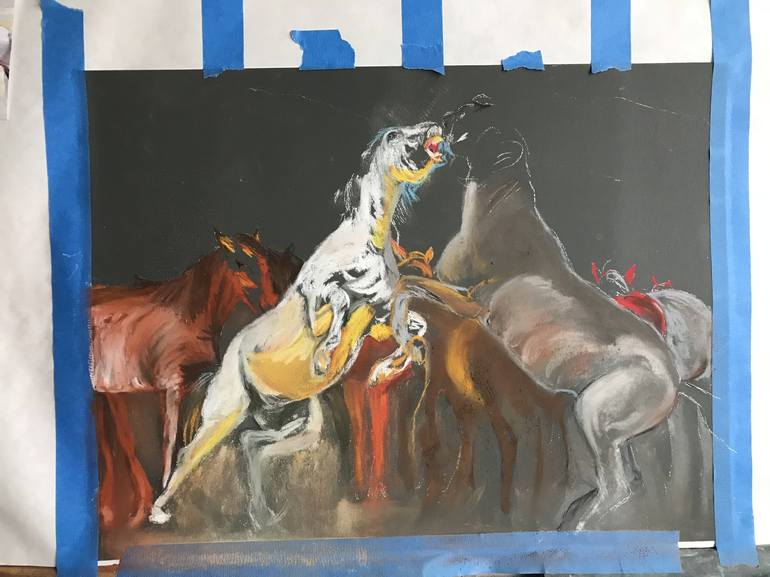 Original Fine Art Horse Painting by Gigi Barrett