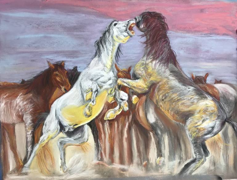 Original Fine Art Horse Painting by Gigi Barrett