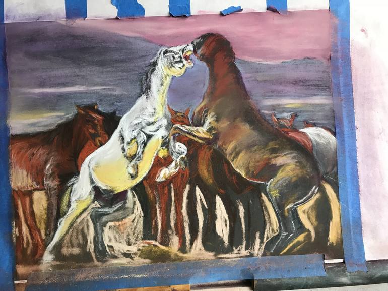 Original Fine Art Horse Painting by Gigi Barrett