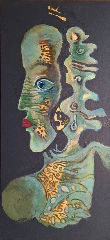 Original Portraiture Abstract Painting by Vasko Delev