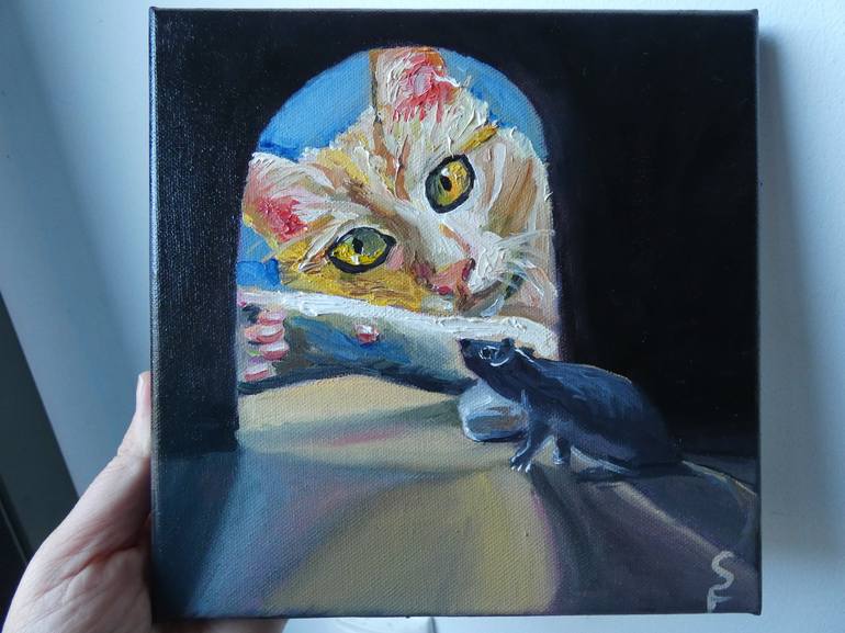 Original Contemporary Cats Painting by Sofia Gasviani