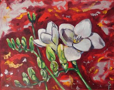 Original Pop Art Floral Painting by Sofia Gasviani