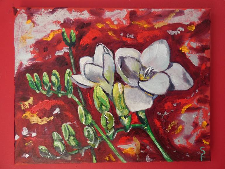 Original Pop Art Floral Painting by Sofia Gasviani