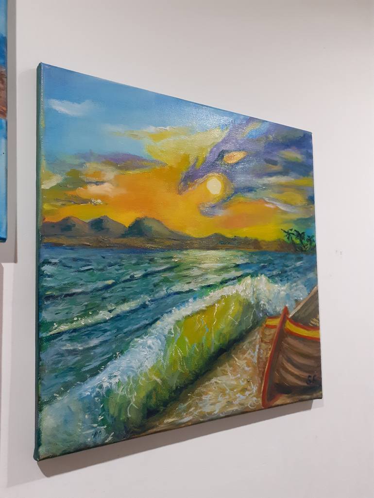 Original Boat Painting by Sofia Gasviani