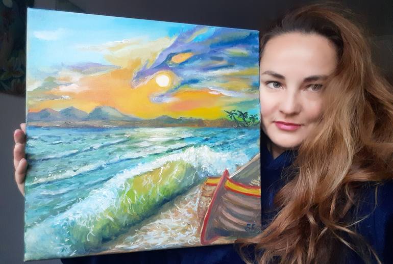 Original Expressionism Boat Painting by Sofia Gasviani