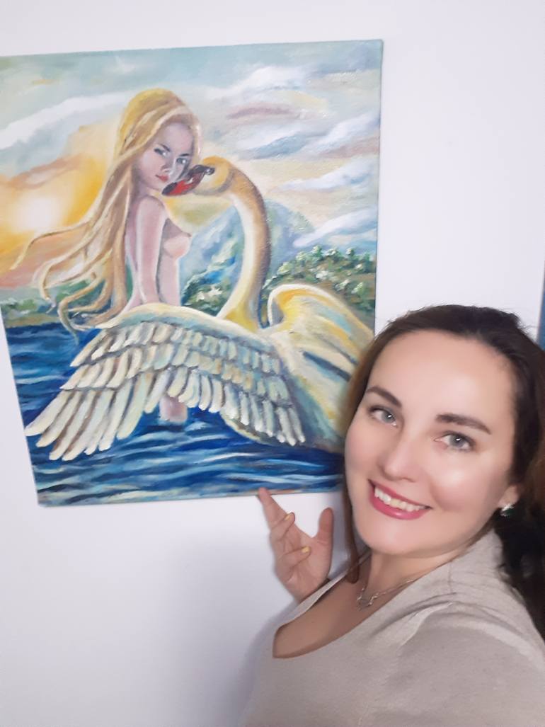 Leda and the swan Painting by Sofia Gasviani Saatchi Art