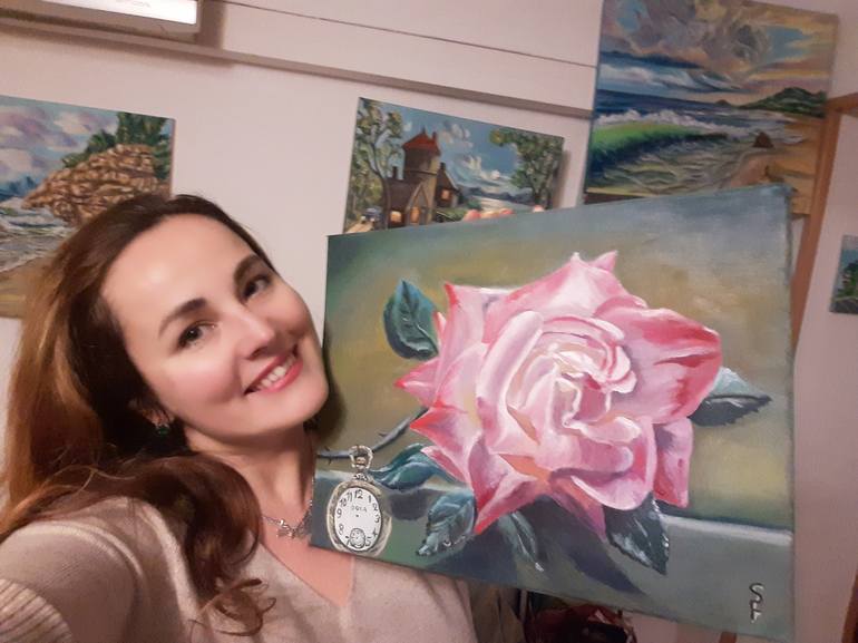 Original Surrealism Floral Painting by Sofia Gasviani